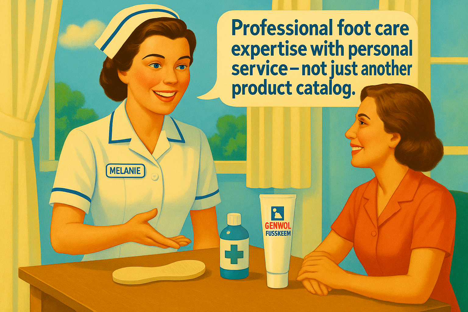 Nurse consultation with speech bubble