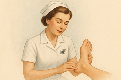 Vintage RN caring for feet